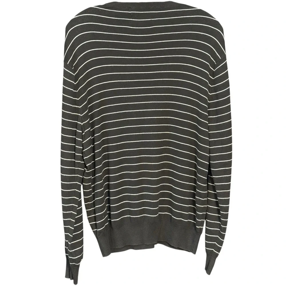 Polo Ralph Lauren Men’s Black Striped V-Neck Sweater L Excellent!